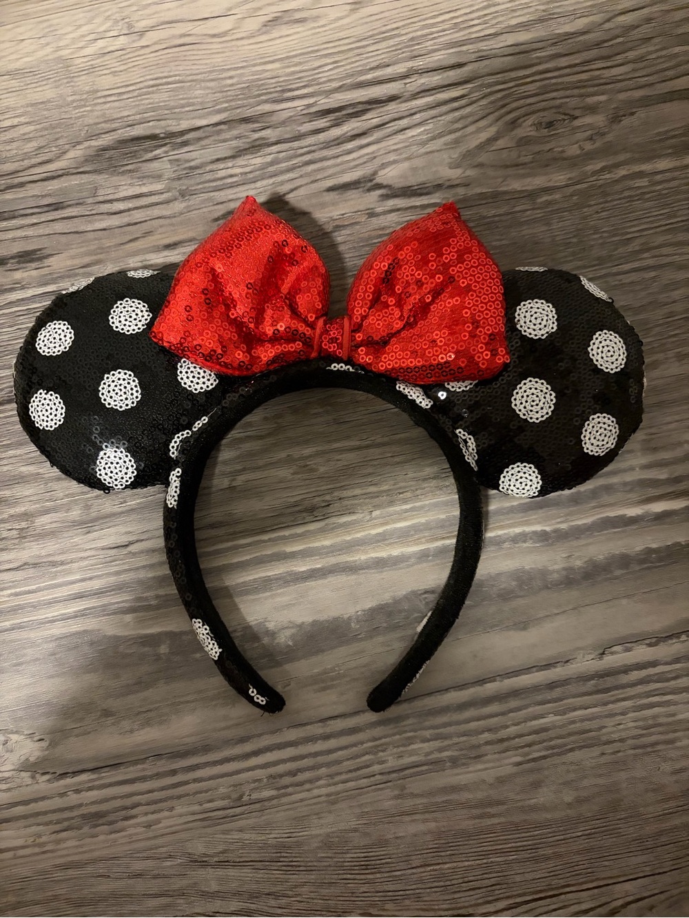 Black & Red Sequin Disney Ear Headband